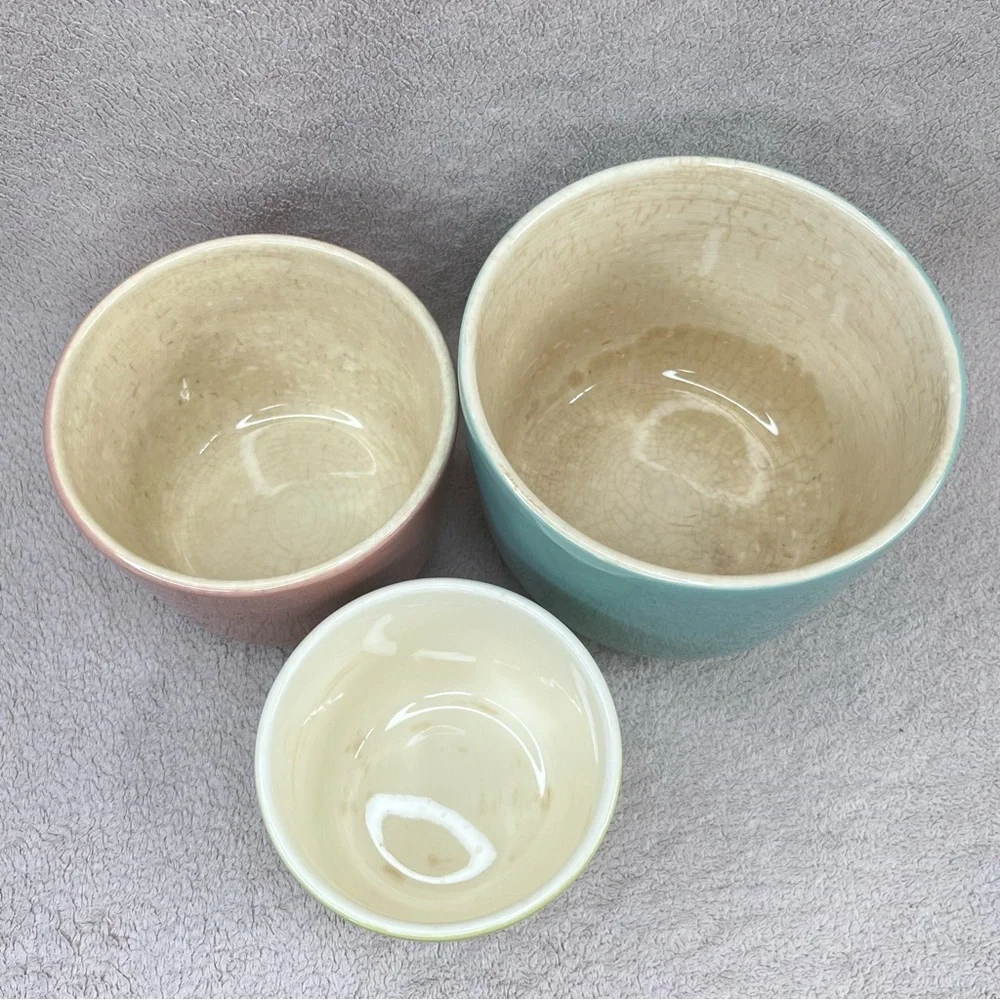 Vintage Harmony House Nesting Oven Proof Bowls w/Lids Green/Blue/Pink Collection - Picture 5 of 10